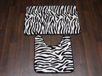 MEMORY FOAM NON SLIP BATHROOM SET OF 2 46X50CM + 50X75CM ZEBRA DESIGN TOP QUALIT