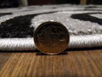 MODERN  140X140CM CIRCLE RUGS WOVEN BACK HAND CARVED SILVER/BLACK DEMASK RANGE