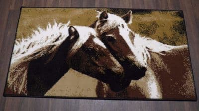 Modern Approx 4x2 60cm x 110cm Novelty range New Horse Design rugs Beiges/Browns