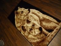 Modern Approx 4x2ft 60cmx110cm Woven Top Quality wolves Beige/black Rugs/Mats