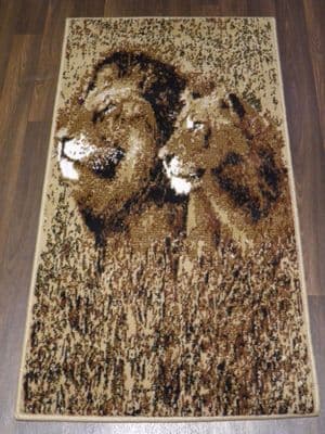 Modern Approx 5x2ft6 80cmx150cm Woven Top Quality Lions Beiges Rugs/Mats
