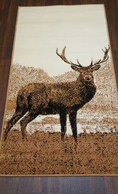 Modern Approx 5x3 80x150cm Woven Backed Top Quality Stag  Beiges Rugs/Mats