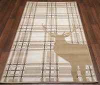 Modern Approx 5x3 80x150cm Woven Top Quality Stag-checks Beiges/Berber Rugs/Mat
