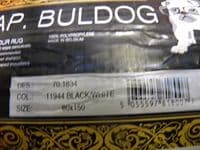 Modern Approx 5x3ft 80cmx150cm Woven Top Quality Bulldogs Rugs/Mats Black/Grey