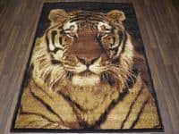 Modern Approx 6x4 120x170cm Woven Backed Tiger Face Rugs Top Quality Beiges New