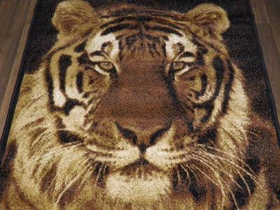 Modern Approx 6x4 120x170cm Woven Backed Tiger Face Rugs Top Quality Beiges New