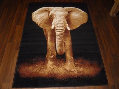 Modern Approx 6x4 120x170cm Woven Elephant Rugs Sale Top Quality Beiges New