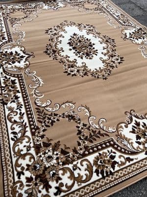 MODERN DESIGN BIG SIZE 240CM X 330CM BEIGE  TOP QUALITY APROXX 11FT X 8FT. (1) (2) (3) (4)