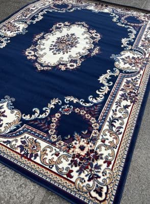 MODERN DESIGN BIG SIZE 240CM X 330CM NAVY BLUE TOP QUALITY APROXX 11FT X 8FT. (1) (2) (3)