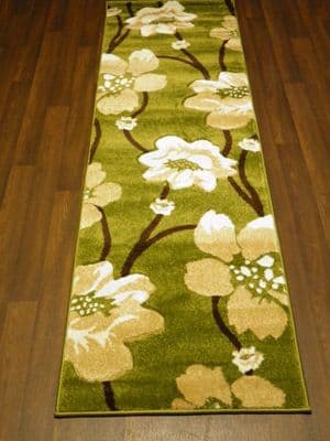 Modern Runner 60x220cm Aprox 8ft Hand Carved Super Quality Vine Beige/Brown New