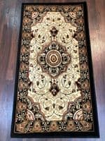 Modern/traditional Aprox 4x2 60cm x110cm New Rugs Woven Hand Carved Black/ivory.