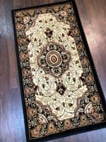 Modern/traditional Aprox 4x2 60cm x110cm New Rugs Woven Hand Carved Black/ivory.