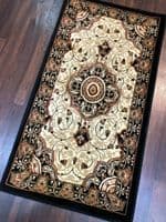 Modern/traditional Aprox 4x2 60cm x110cm New Rugs Woven Hand Carved Black/ivory.