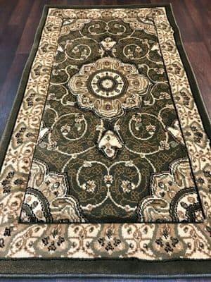 Modern/traditional Aprox 4x2 60cm x110cm New Rugs Woven Hand Carved Nice Green.