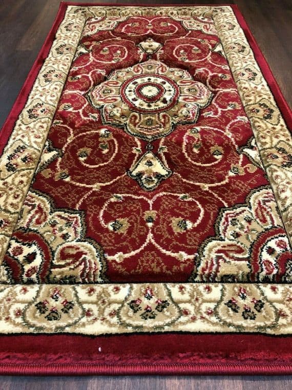 Modern/traditional Aprox 4x2 60cm x110cm New Rugs Woven Hand Carved Nice Red
