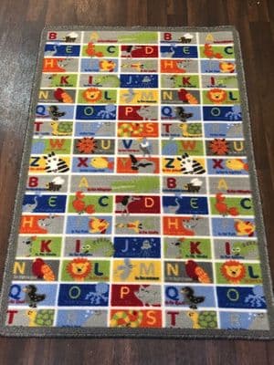 NEW ANIMAL ABC EDUCATIONAL SCHOOL HOME MAT RUG 80X120CM MULTICOLOUR NON SLIP