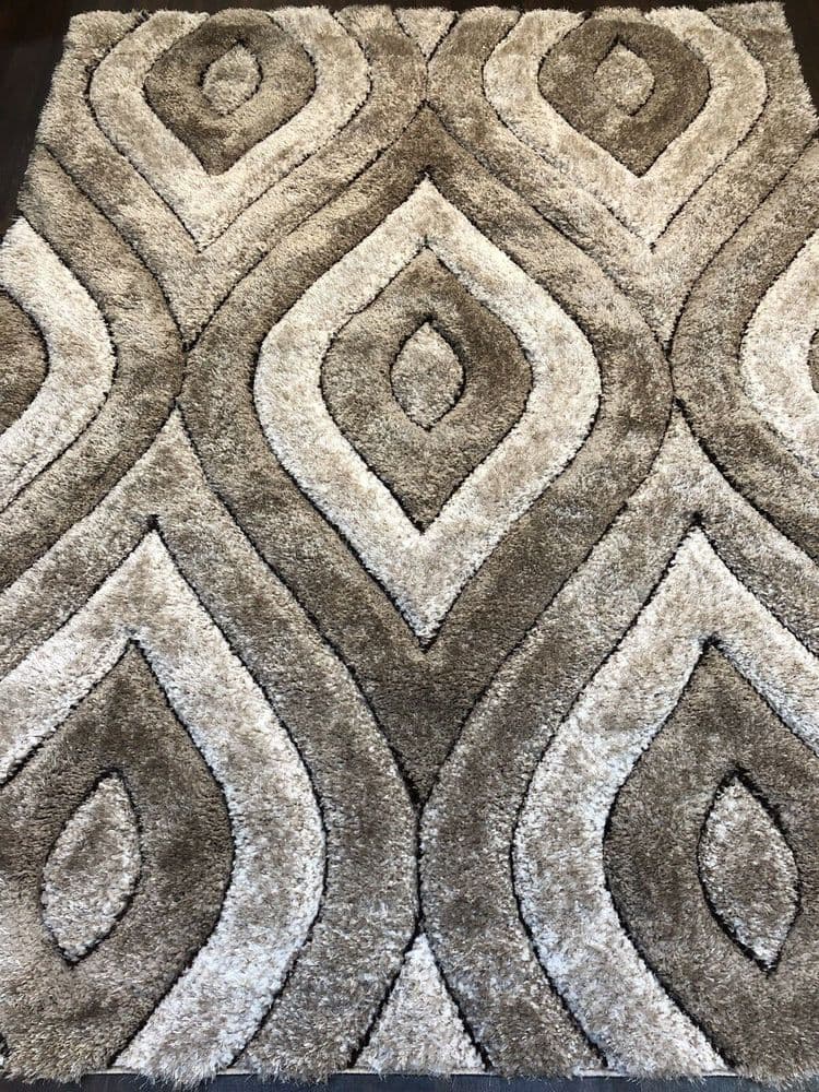 New Approx 7x5ft 160x210cm Tear Drop 3D Rugs Good Top Quality Beige/Browns