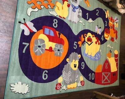 NEW FARM COUNTING CHILDREN'S 200X300CM RUGS PLAY MATS HOME SCHOOL LEARNING MULTI
