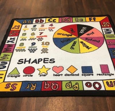 NEW MULTI LEARNING EDUCATIONAL SCHOOL MAT RUG 100X100CM MULTICOLOUR NON SLIP