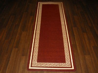 NEW NON SLIP TOP QUALITY RUNNERS 66X185CM APROX 6FTX2FT3 KEY DESIGN TERRA/CREAM