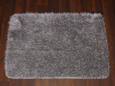 NEW ROMANY TRAVELERS WASHABLES DOORMATS 70X45CM NON SLIP SHAGGY SPARKLE GREYS