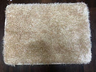 NEW ROMANY TRAVELERS WASHABLES DOORMATS 70X45CM NON SLIP SHAGGYS SPARKLEY LIGHT BEIGE