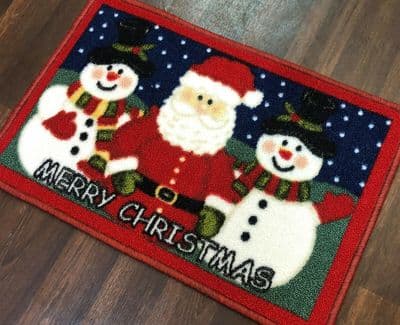 NON SLIP CHRISTMAS DOORMAT 40CMX60CM TOP QUALITY  WASHABLE MATS SANTA-SNOWMAN
