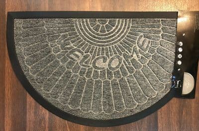 NON SLIP DOORMAT 45X75CM RUBBER BACK TOP QUALITY ALL COLOURS HALF MOON NEW GREY