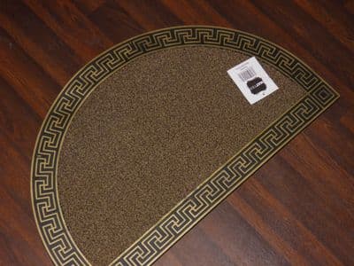 NON SLIP DOORMAT 75X45CM RUBBER GOOD QUALITY MORE COLOURS HALF MOON GOLDS/BLACK