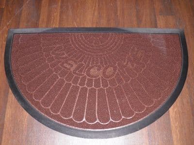 NON SLIP DOORMATS 45X75CM RUBBER BACK GOOD QUALITY ALL COLOURS HALF MOON  COFFEE