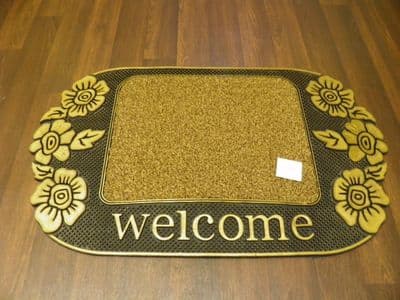 NON SLIP DOORMATS 75X45CM RUBBER BACKING GOOD QUALITY NEW DESIGN TWO COLOURS