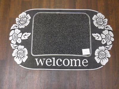 NON SLIP DOORMATS 75X45CM RUBBER BACKING GOOD QUALITY NICE DESIGN TWO COLOURS