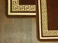 NON SLIP RUNNER 66X185CM APROX 6FTX2FT3 +DOORMAT 50X80 SET OF 2 BROWN/CREAM