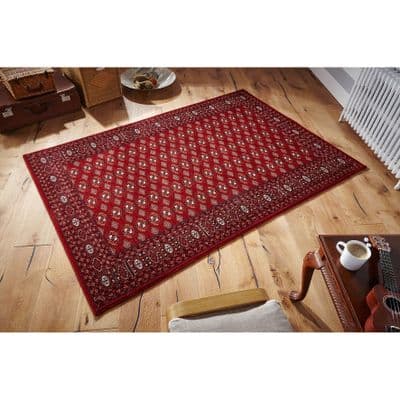 Red 100% new zealand wool rug