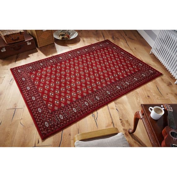 Red 100% new zealand wool rug