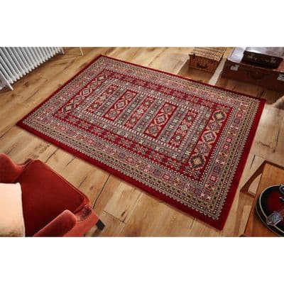 Red/Beige/Ivory 100% new zealand wool rug