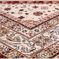 RED/CREAM 100% NEW ZEALAND WOOL MACHINE WOVEN RUG