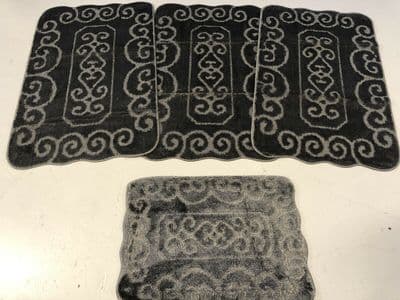 ROMANY GYPSY WASHABLE FULL SET OF MATS/RUGS REGULAR  SIZE NON SLIP DARK GREY X