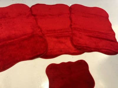 ROMANY GYPSY WASHABLE MATS FULL SET OF 4 MATS/RUG XLARGE 100X140CM CHRISTMAS RED