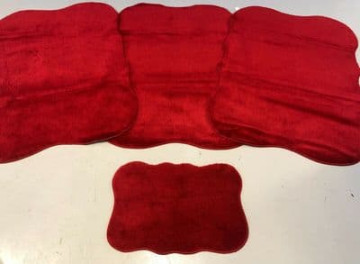 ROMANY GYPSY WASHABLE MATS FULL SET OF 4 MATS-RUG XLARGE 100X140CM CHRISTMAS RED