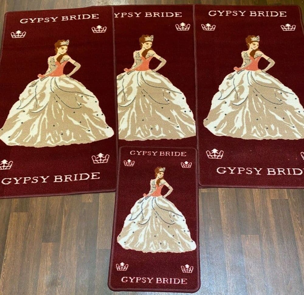 ROMANY GYPSY WASHABLE NEW 2020/21 SET OF 4 MATS/RUGS GYPSY BRIDE RED