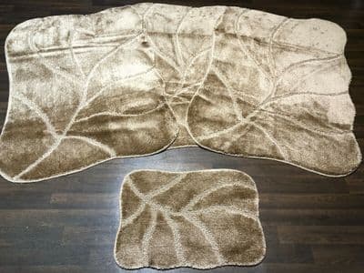 ROMANY GYPSY WASHABLE NEW DESIGN SETS OF 4PC DARK BEIGE MATS XLARGE  100cmX140CM