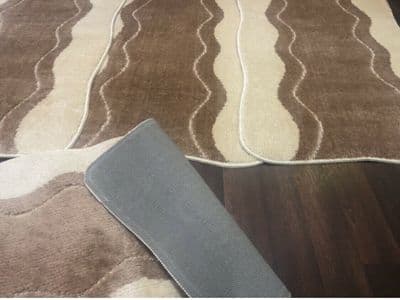 ROMANY GYPSY WASHABLE SET OF 4 MATS BEIGE/BROWN MATS/RUGS SHAPED NON SLIP MATS X