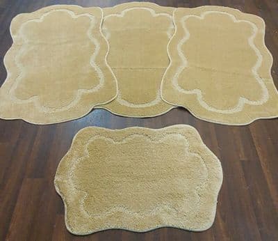 ROMANY GYPSY WASHABLE SETS OF MATS NEW SIZE  BEIGE RUGS SHAPED NON SLIP
