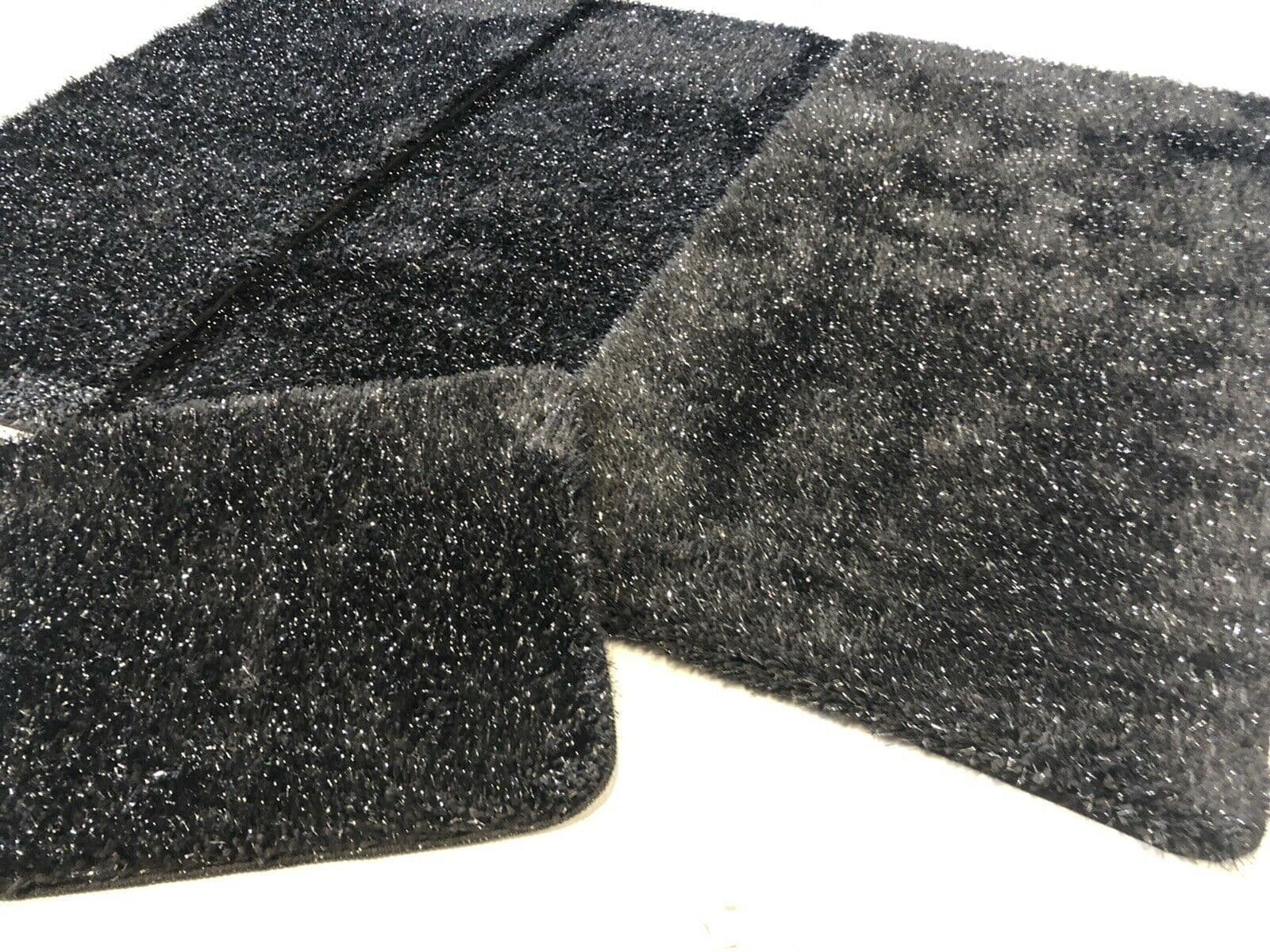 ROMANY GYPSY WASHABLE SPARKLY GLITTER SET OF 4PC MATS LARGE BLACK