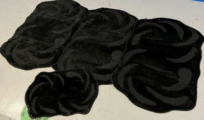 ROMANY GYPSY WASHABLES 2022 FULL SETS OF 4 MATS-RUGS THICK BLACK MATS NON SLIP
