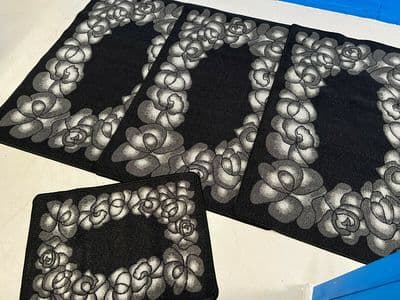 ROMANY GYPSY WASHABLES 2022 NEW DESIGN SET OF 4 MATS/RUGS SILVER NON SLIP LARGE