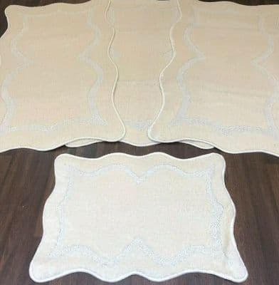 ROMANY GYPSY WASHABLES FULL SET OF 4 TOURER SIZE 67X120CM MATS-RUGS CREAM/IVORY