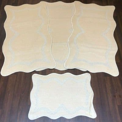 ROMANY GYPSY WASHABLES FULL SET OF 4PCS TOURER SIZES 66X120CM MATS/RUGS CREAM