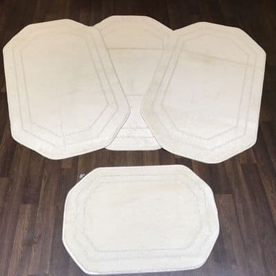 ROMANY GYPSY WASHABLES FULL SET OF 4PCS TOURER SIZES 67X120CM MATS/RUGS CREAM
